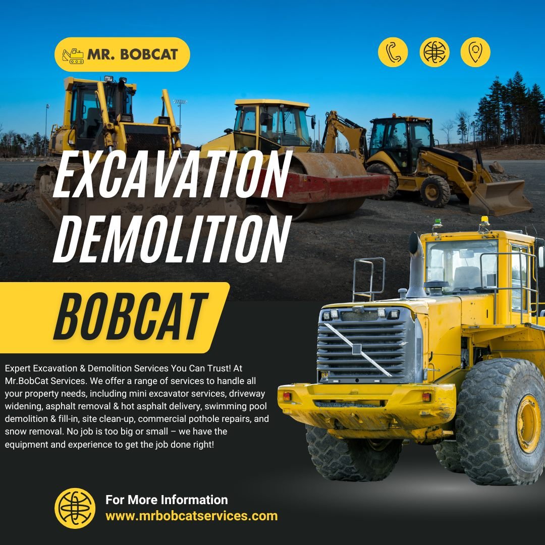 Excavation and demolition social post designed by Wizards Kreative for Mr. Bobcat Services