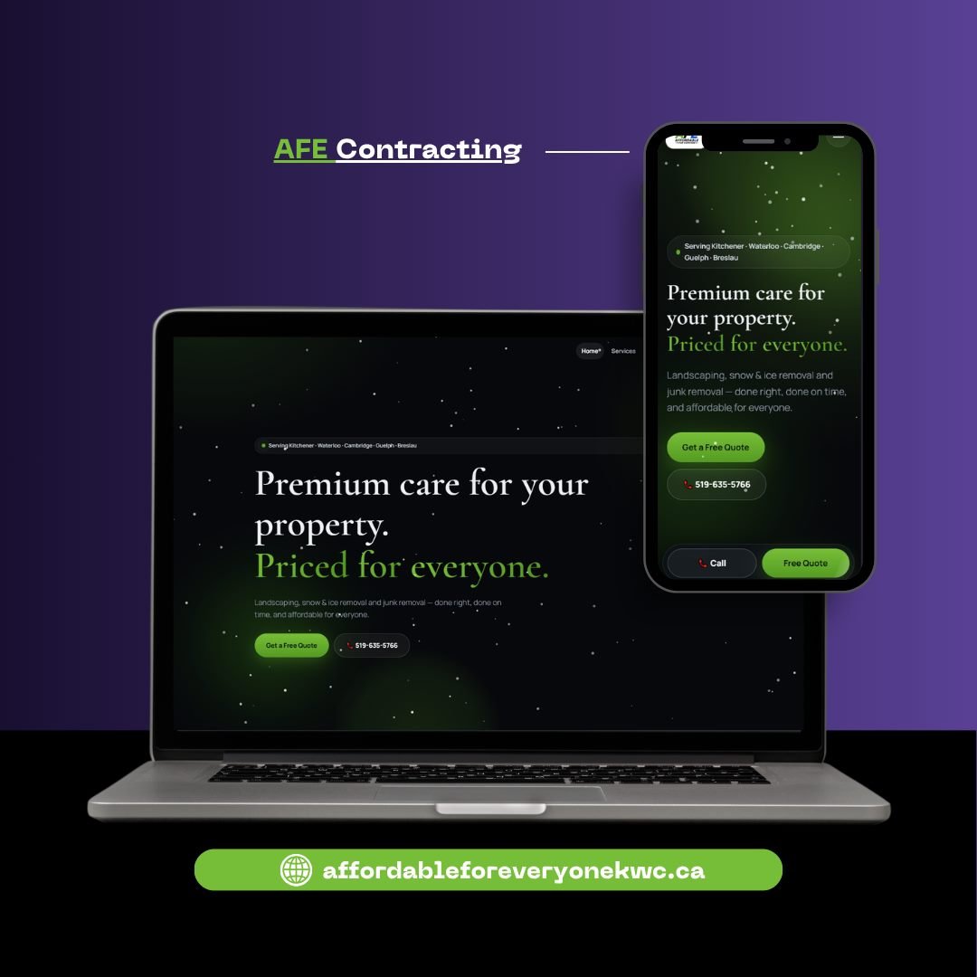 AFE Contracting website — desktop and mobile preview