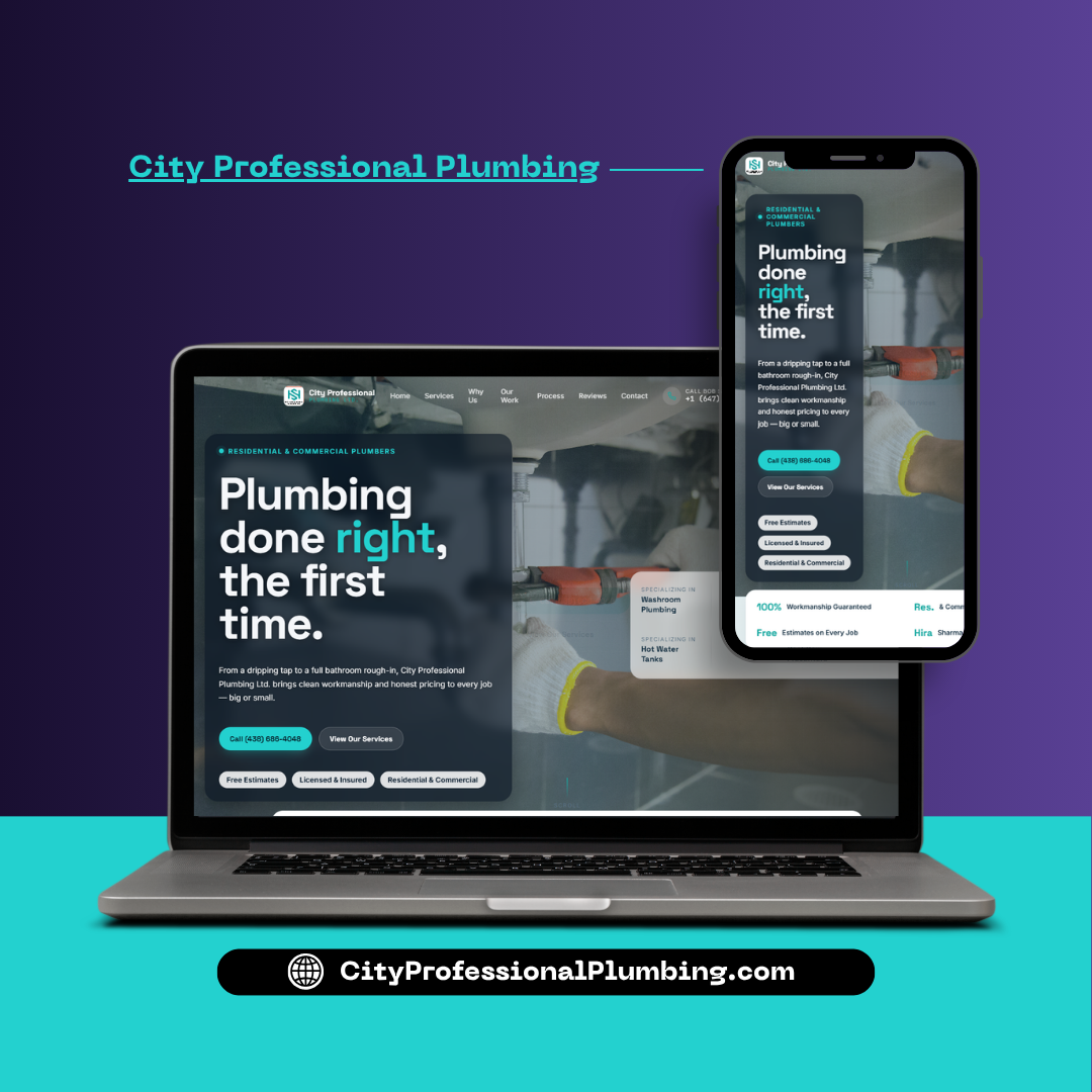 City Professional Plumbing website — desktop and mobile preview