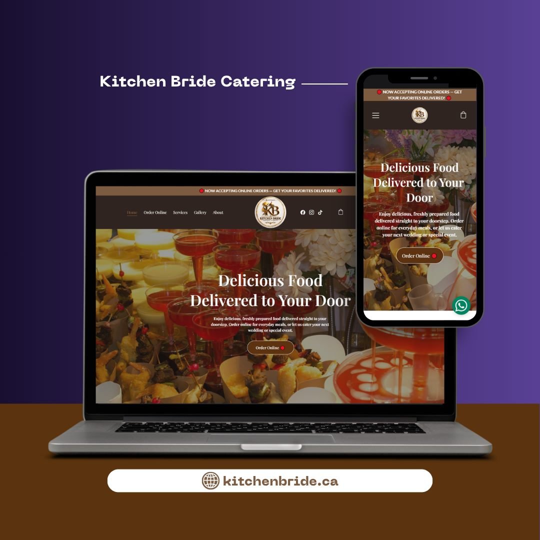 Kitchen Bride Catering online ordering store — desktop and mobile preview