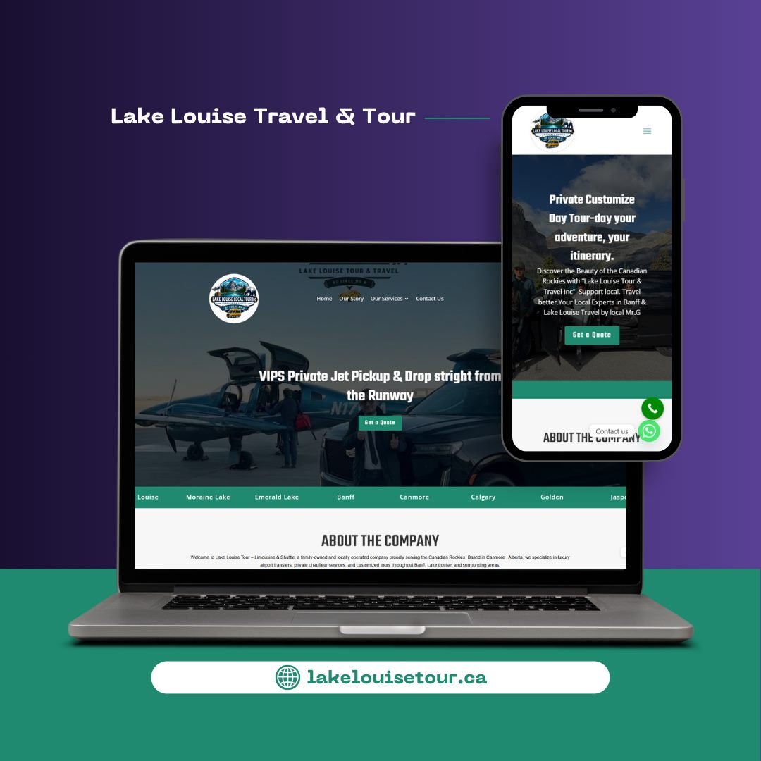 Lake Louise Tour and Travel website — desktop and mobile preview
